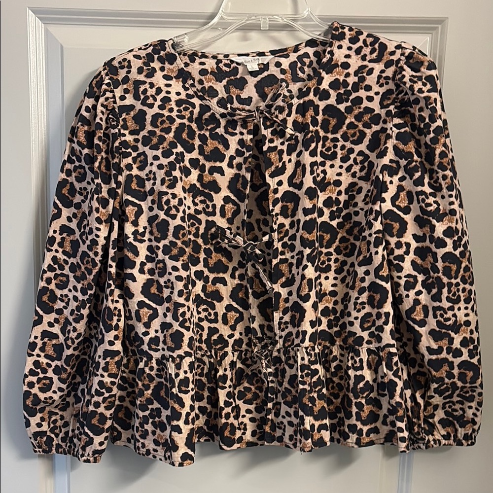 Leopard Print Women’s Tie Up top